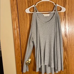 Cut out waffle knit sweater